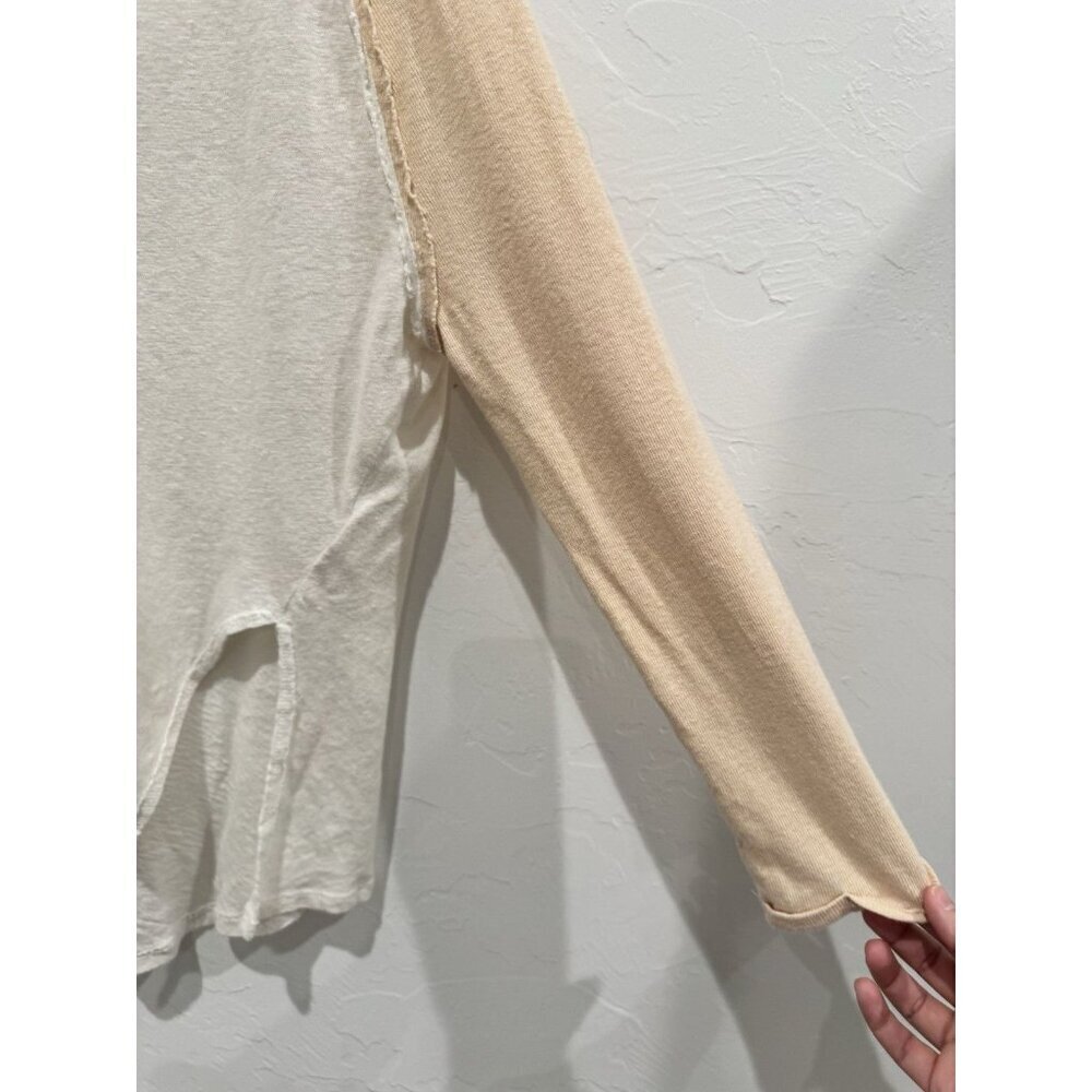 Free People Grand Slam color block henley top in white Size Extra Small - Picture 6 of 12